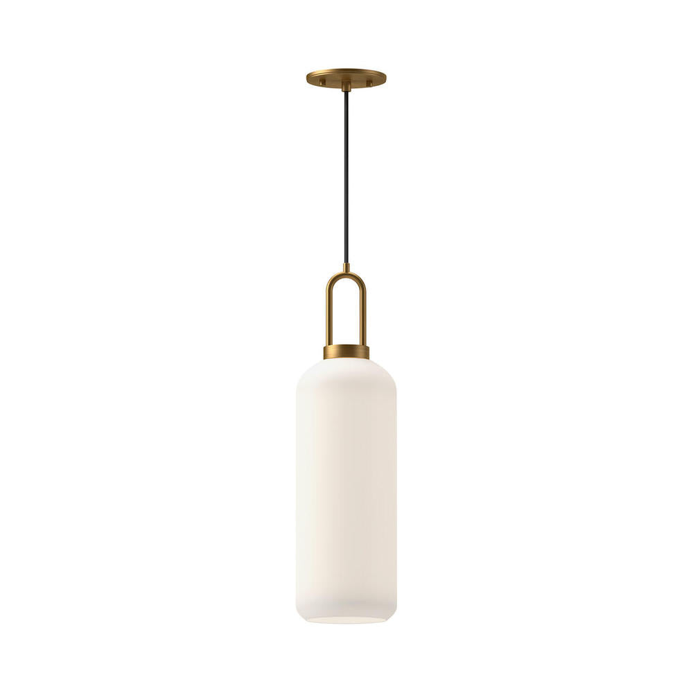 Alora Mood Lighting PD401606AGOP Pendant, 1 Light, Aged Gold/Opal Matte Glass