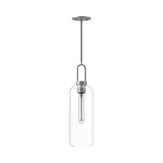 ALORA MOOD Lighting PD401606BNCL Soji 6-in Pendant Light Fixture, UL Damp Rated, Brushed Nickel/Clear Glass