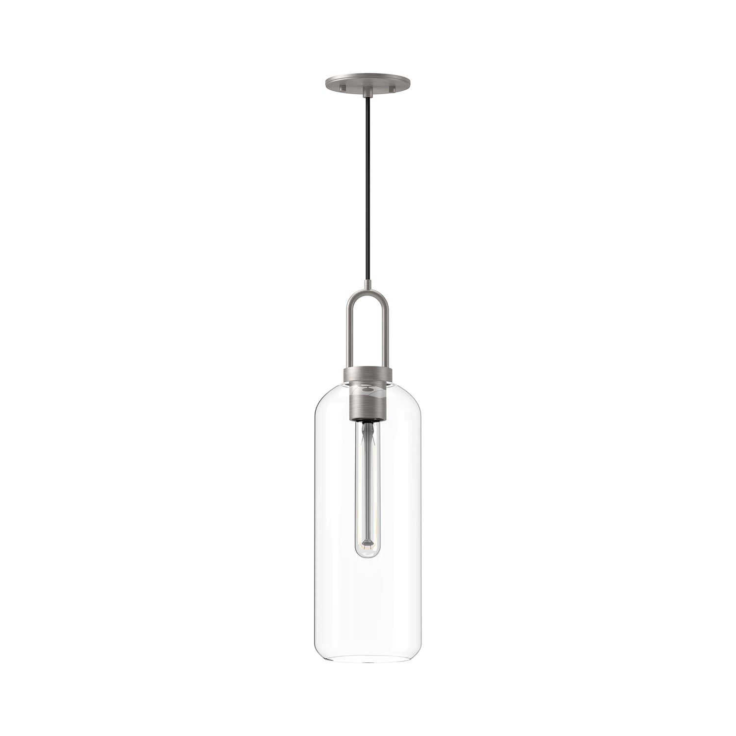 Soji 6-in Brushed Nickel/Clear Glass 1 Light Pendant