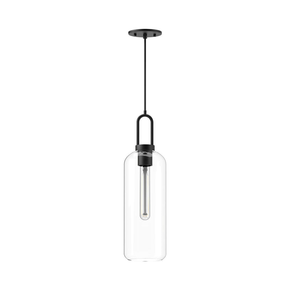 ALORA MOOD Lighting PD401606MBCL Pendant, 1 Light, Clear Glass/Matte Black