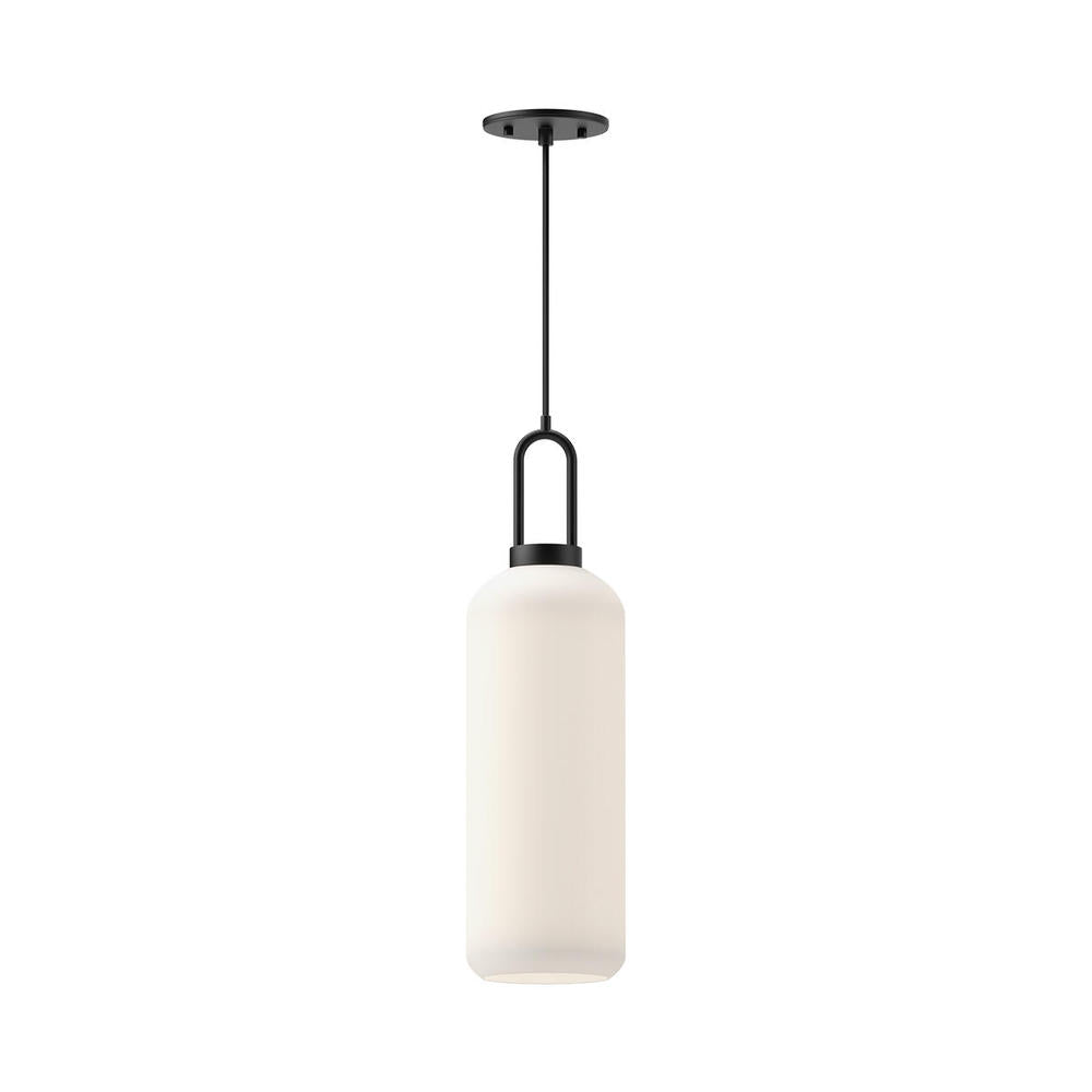 ALORA MOOD Lighting PD401606MBOP Pendant Light, UL Damp Rated, Matte Black/Opal Matte Glass