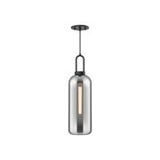 ALORA MOOD Lighting Soji 6-in PD401606MBSM Pendant Light Fixture, UL Listed, Matte Black/Smoked Solid Glass