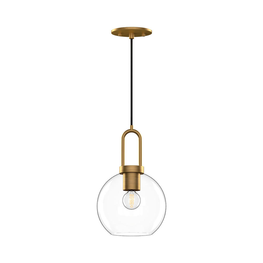 ALORA MOOD Lighting PD601608AGCL Pendant, Aged Gold/Clear Glass