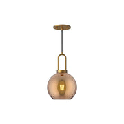 ALORA MOOD Lighting PD601608AGCP Pendant, 1 Light, Aged Gold/Copper Glass