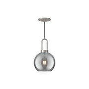 ALORA MOOD Lighting Soji 601608 1 Light Pendant Fixture, UL Listed, Brushed Nickel/Smoked Solid Glass
