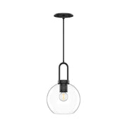 ALORA MOOD Lighting Soji PD601608MBCL Pendant, Inspired by Japanese Lanterns, Clear Glass/Matte Black