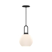 Alora Mood Lighting Soji PD601608MBOP Pendant, 1 Light, Matte Black/Opal Matte Glass