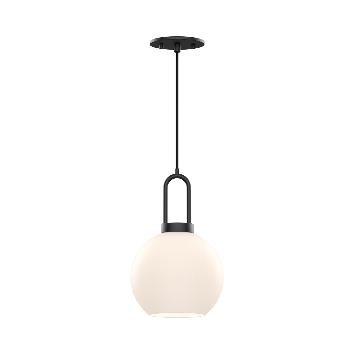 Soji 8-in Matte Black/Opal Matte Glass 1 Light Pendant