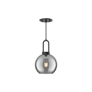 ALORA MOOD Lighting PD601608MBSM Pendant Light Fixture, UL Damp Rated, Matte Black/Smoked Solid Glass