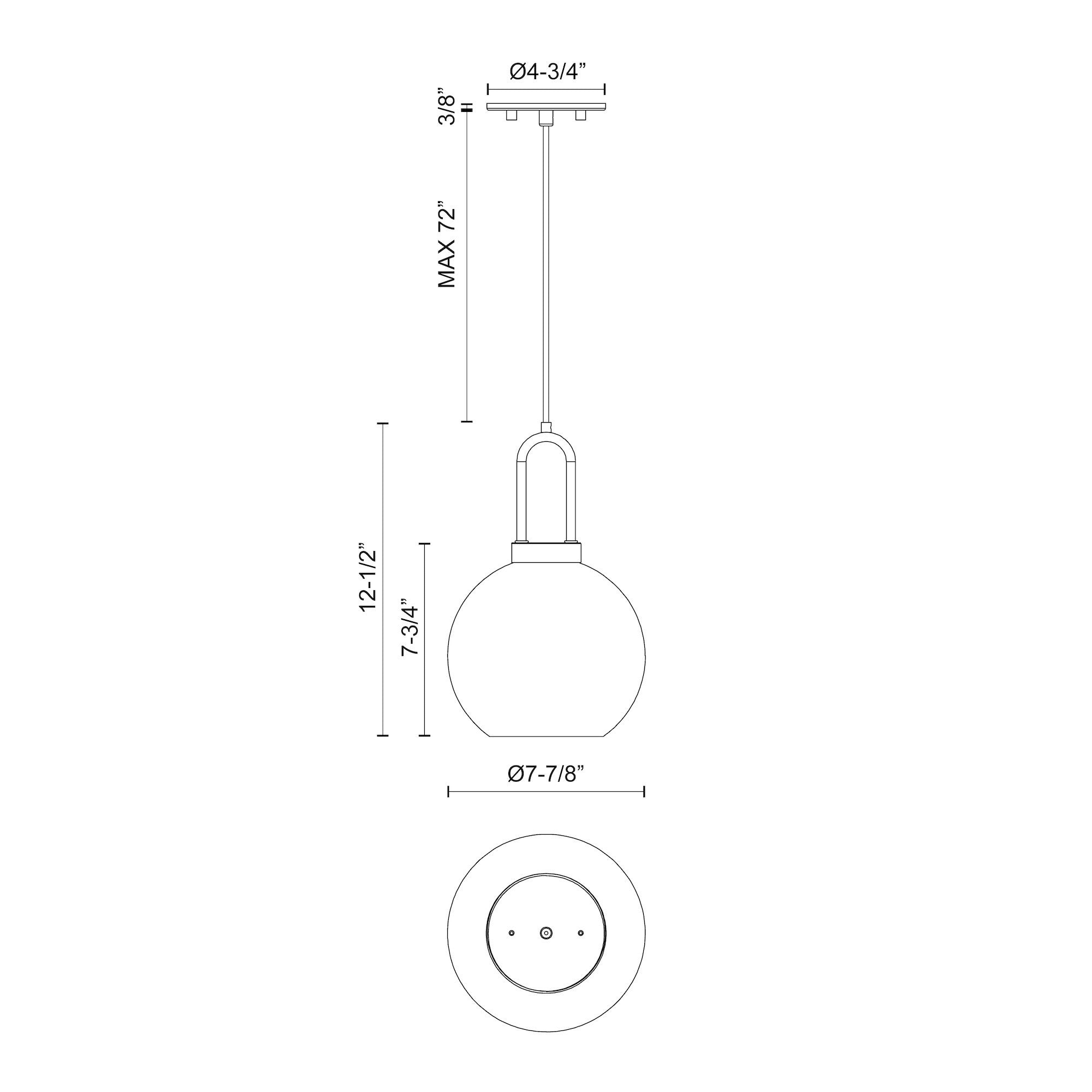 Soji 8-in Aged Gold/Clear Glass 1 Light Pendant