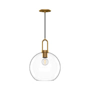 ALORA MOOD Lighting PD601710AGCL Soji 10-in Aged Gold/Clear Glass Pendant, Aged Gold/Clear Glass