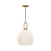 ALORA MOOD Lighting PD601710AGOP Pendant Light Fixture, UL Damp Rated, Aged Gold/Opal Matte Glass