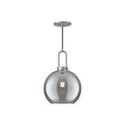 ALORA MOOD Lighting PD601710BNSM Pendant, 1 Light, Brushed Nickel/Smoked Solid Glass