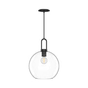 ALORA MOOD Lighting PD601710MBCL Soji 10-in Clear Glass/Matte Black Pendant, 1 Light Fixture