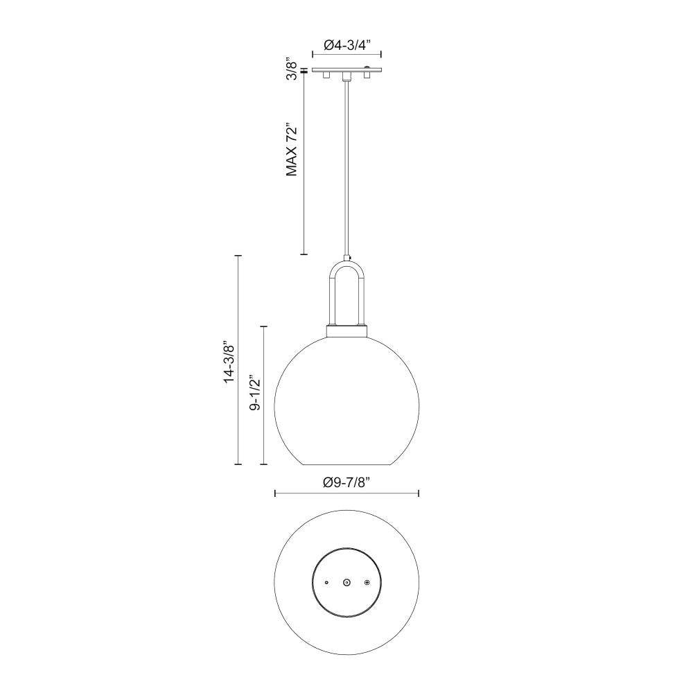 ALORA MOOD Lighting PD601710AGOP Pendant Light Fixture, UL Damp Rated, Aged Gold/Opal Matte Glass