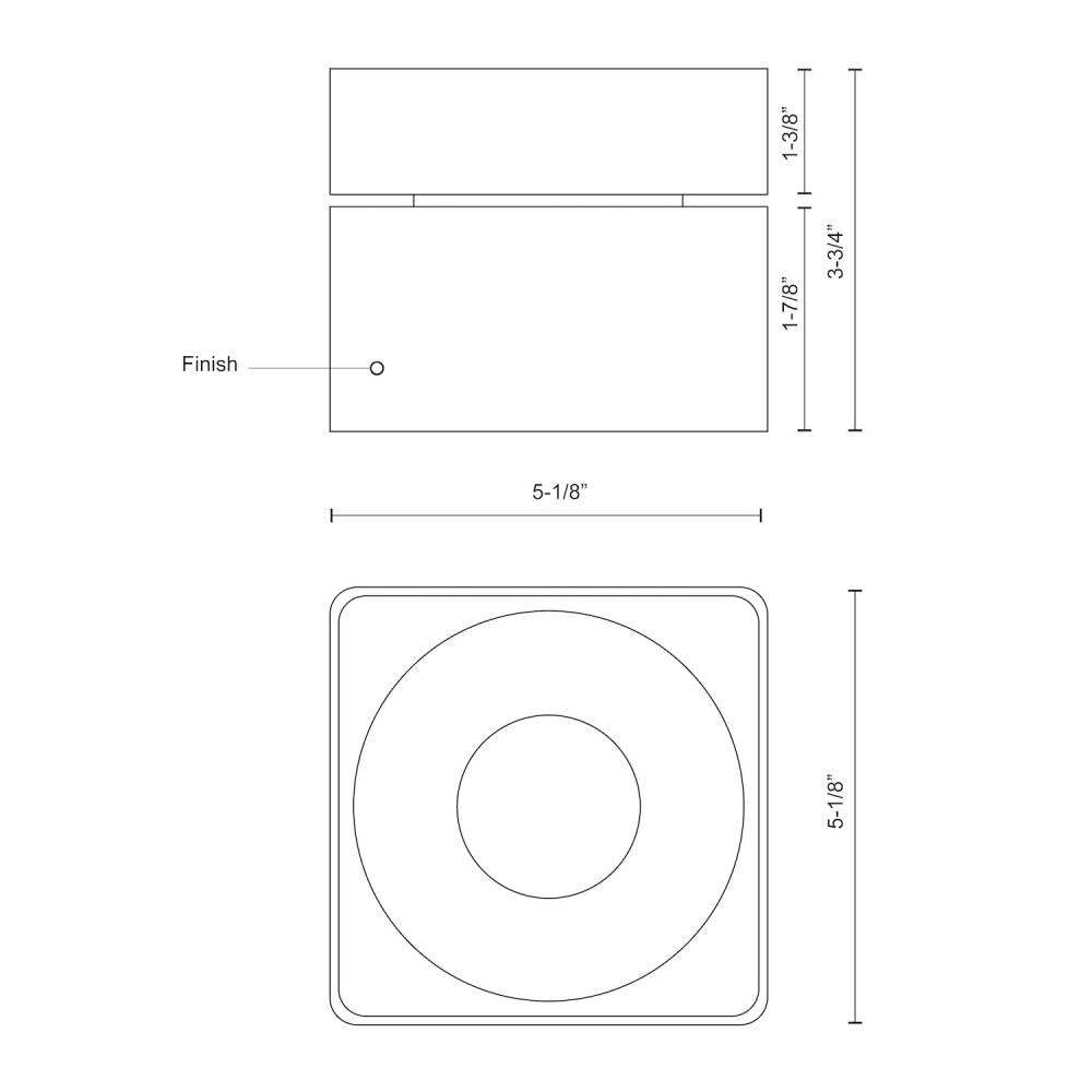 Kuzco FM9304-WH Solo White LED Flush Mount Fixture, UL Damp Rated, White