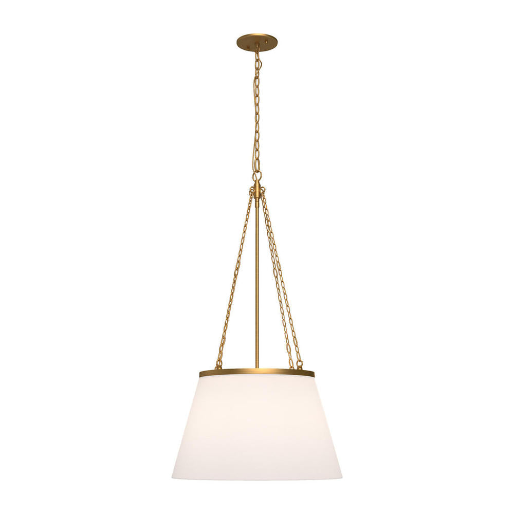 ALORA MOOD Lighting Speakeasy PD544517AGWL Pendant, 1 Light, Aged Gold/White Linen