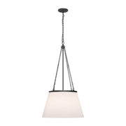 ALORA MOOD Lighting PD544517MBWL Pendant, 1 Light, 18-in Matte Black/White Linen
