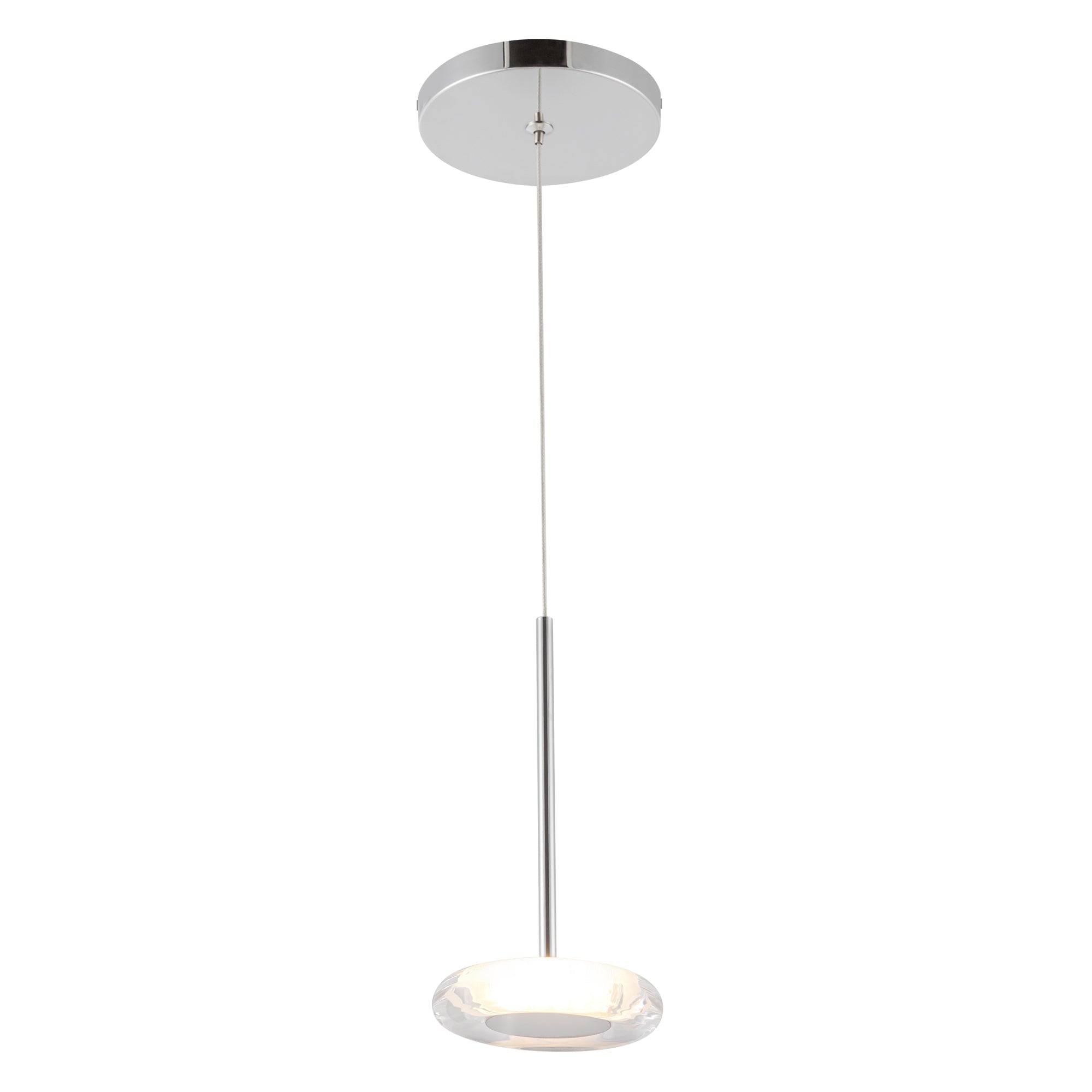 Stephord 4-in Chrome/Clear Glass LED Pendant