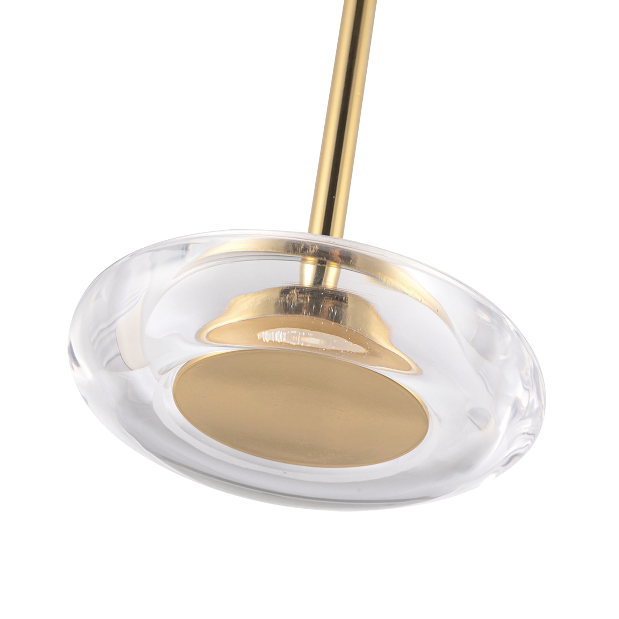 Stephord 4-in Metallic Brass/Clear Glass LED Pendant