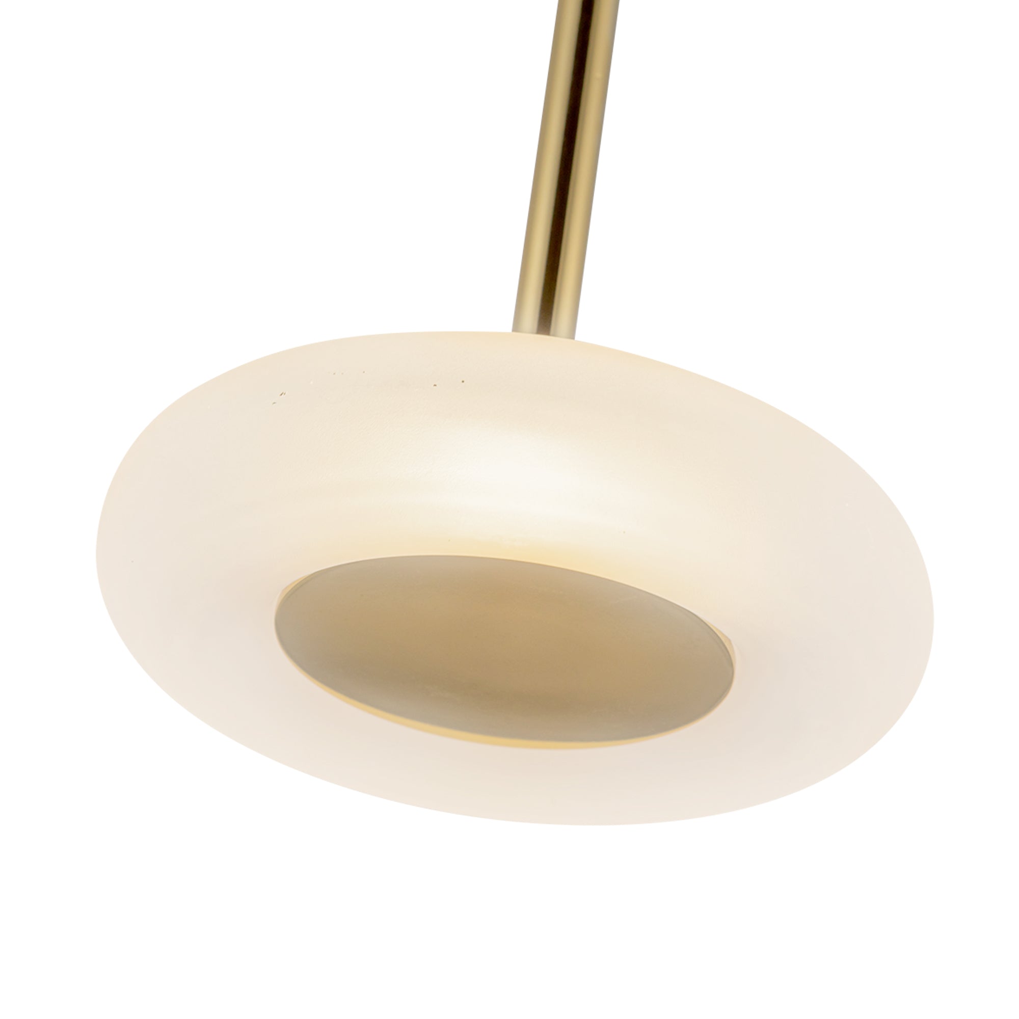Stephord 4-in Metallic Brass/Frosted Glass LED Pendant