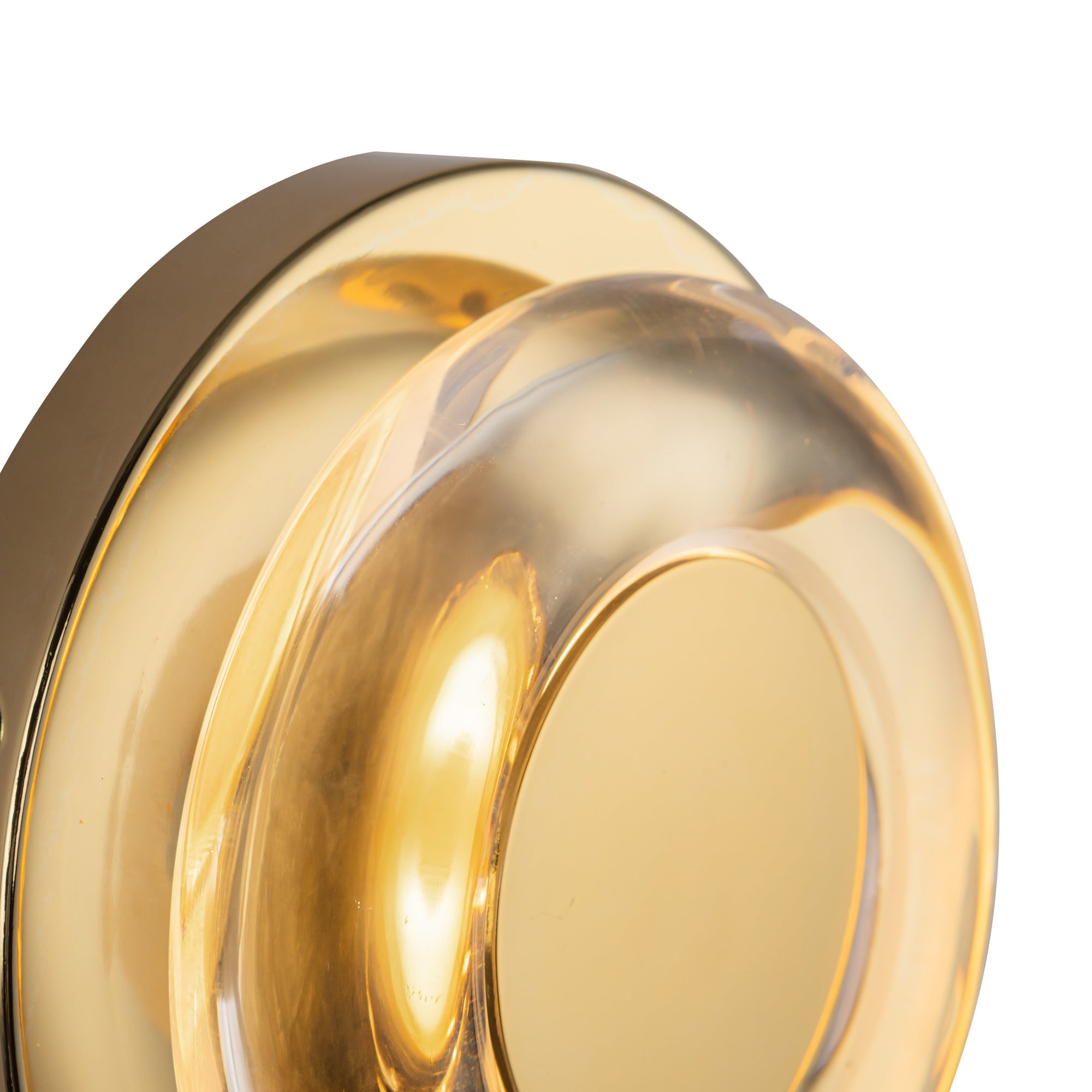 Stephord 4-in Metallic Brass/Clear Glass LED Wall Sconce