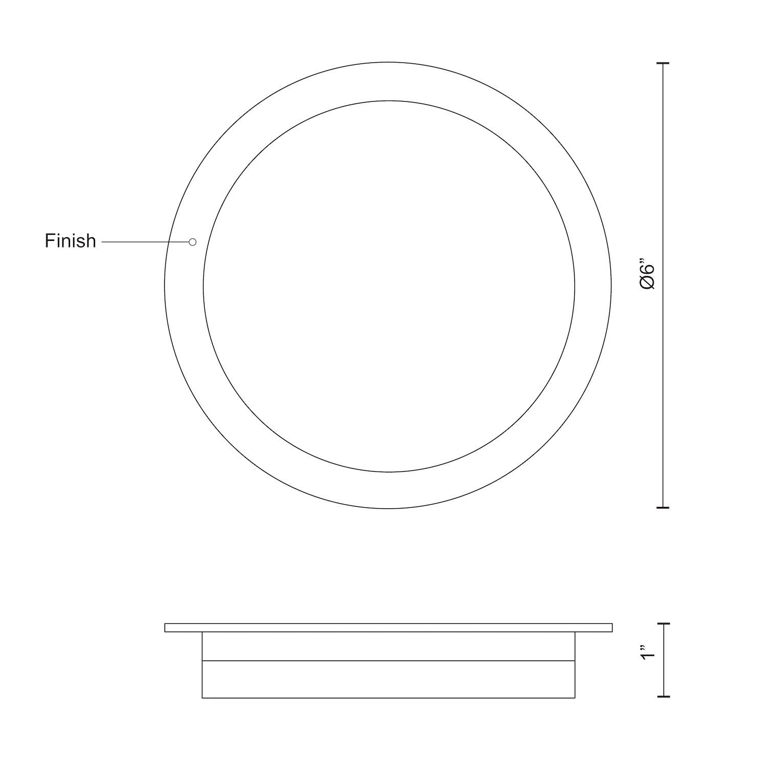 Stockton 6-in Black LED Flush Mount