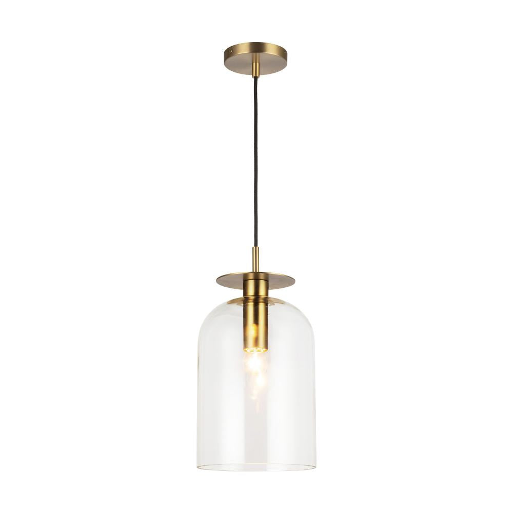 ALORA MOOD Lighting PD515408BGCL Pendant, 1 Light, Brushed Gold/Clear Glass