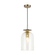 ALORA MOOD Lighting PD515408BGCL Pendant, 1 Light, Brushed Gold/Clear Glass
