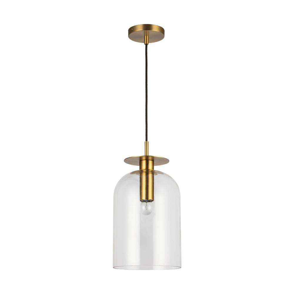 ALORA MOOD Lighting PD515408BGCL Pendant, 1 Light, Brushed Gold/Clear Glass