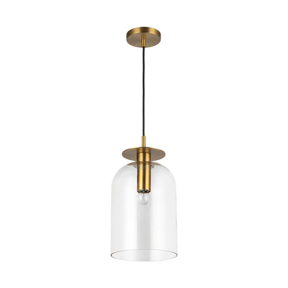 ALORA MOOD Lighting PD515408BGCL Pendant, 1 Light, Brushed Gold/Clear Glass