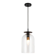 ALORA MOOD Lighting PD515408MBCL Pendant, 1 Light, Matte Black/Clear Glass