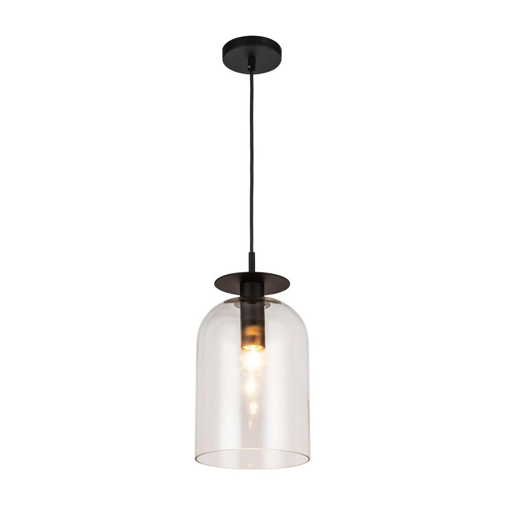 ALORA MOOD Lighting PD515408MBCL Pendant, 1 Light, Matte Black/Clear Glass