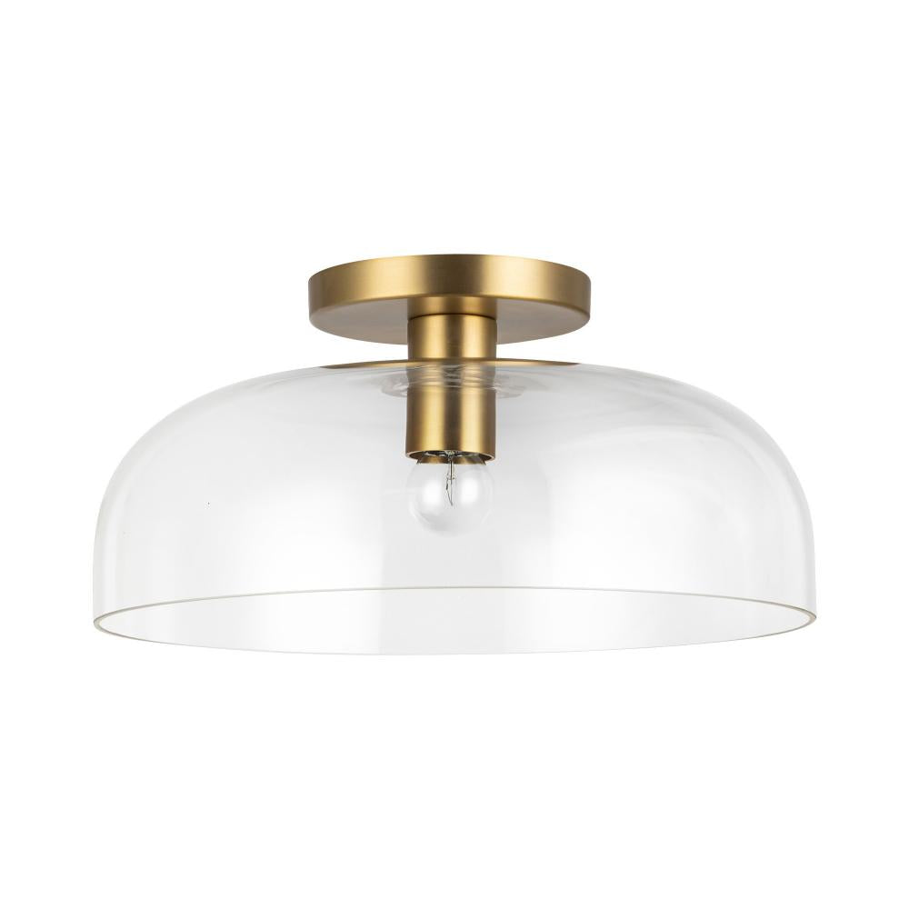 ALORA MOOD Lighting SF515712BGCL Semi-Flush Mount, 12-in, Brushed Gold/Clear Glass