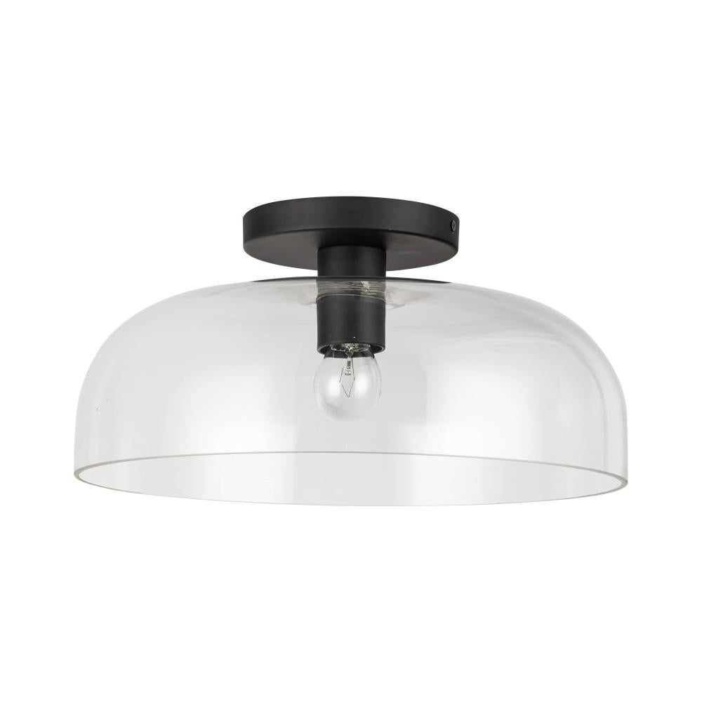 ALORA MOOD Lighting SF515712MBCL Semi-Flush Mounts, Matte Black/Clear Glass