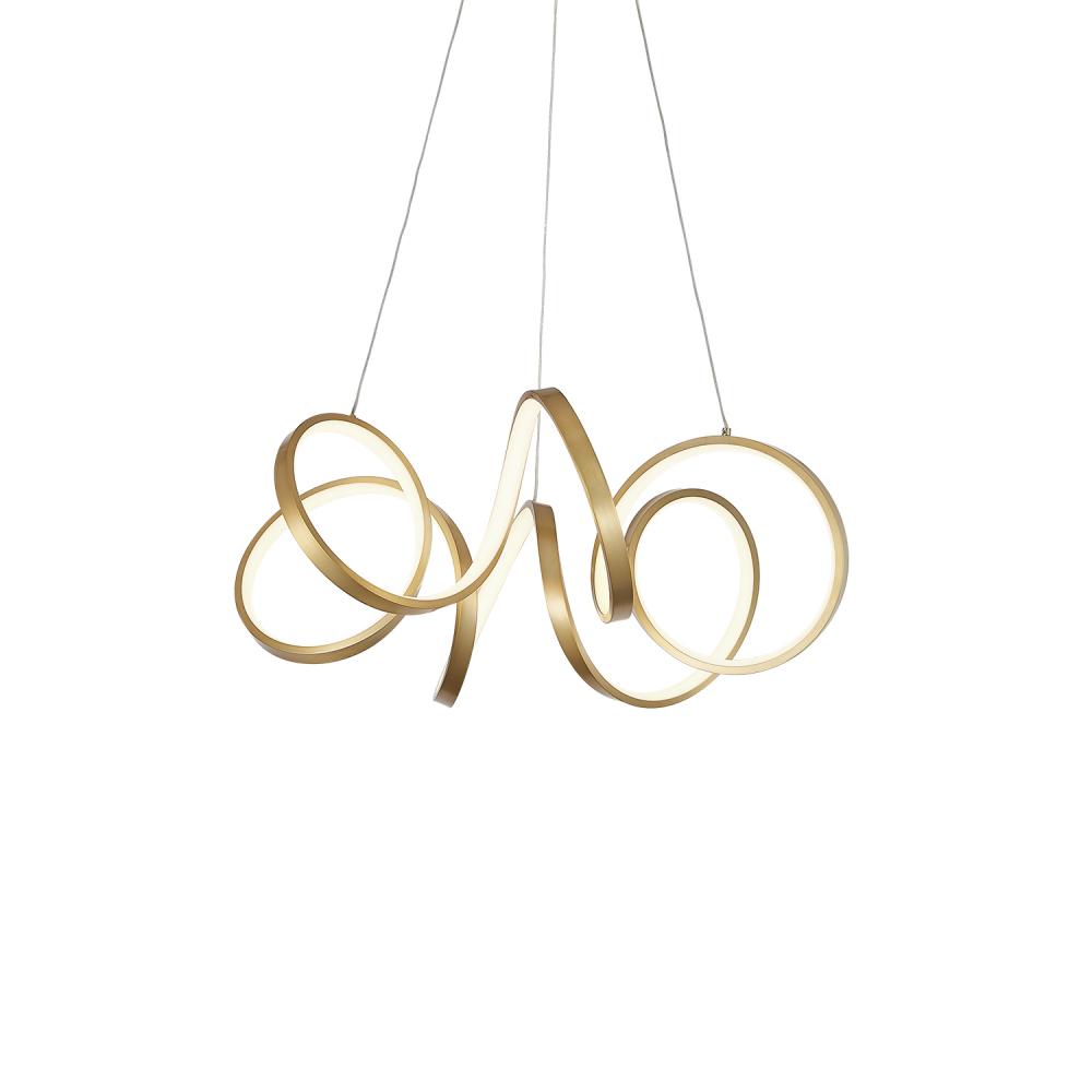 Kuzco Synergy CH93824-AN Antique Brass LED Chandelier, 24-in