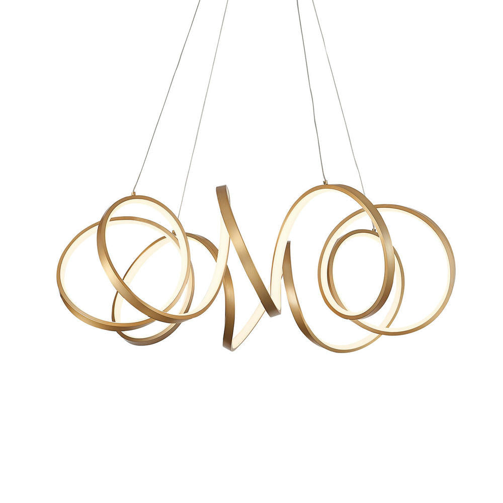 Kuzco Lighting CH93834-AN Synergy 34-in LED Chandelier, Antique Brass