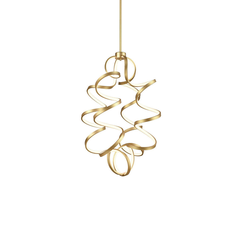 Kuzco Synergy CH93934-AN LED Chandelier, 34-in, Antique Brass
