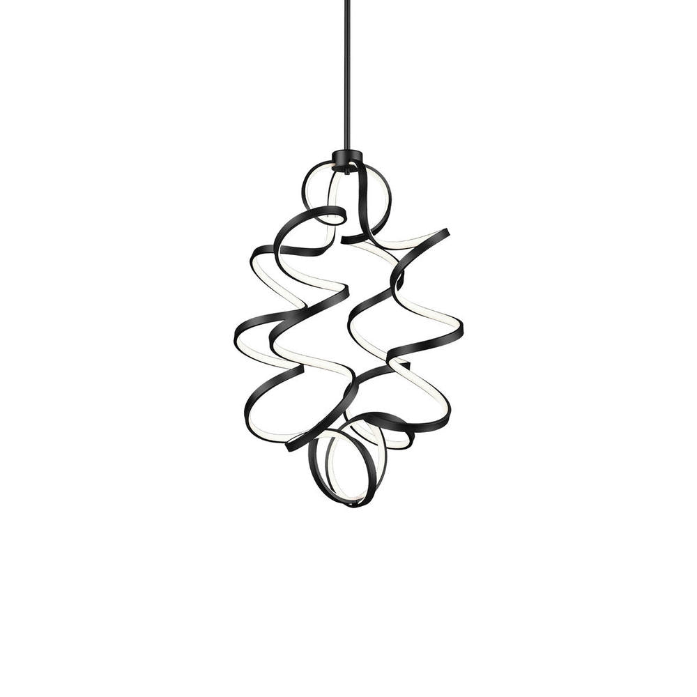 Kuzco Lighting CH93934-BK Synergy 34-in Black LED Chandelier, UL Damp Rated, Black