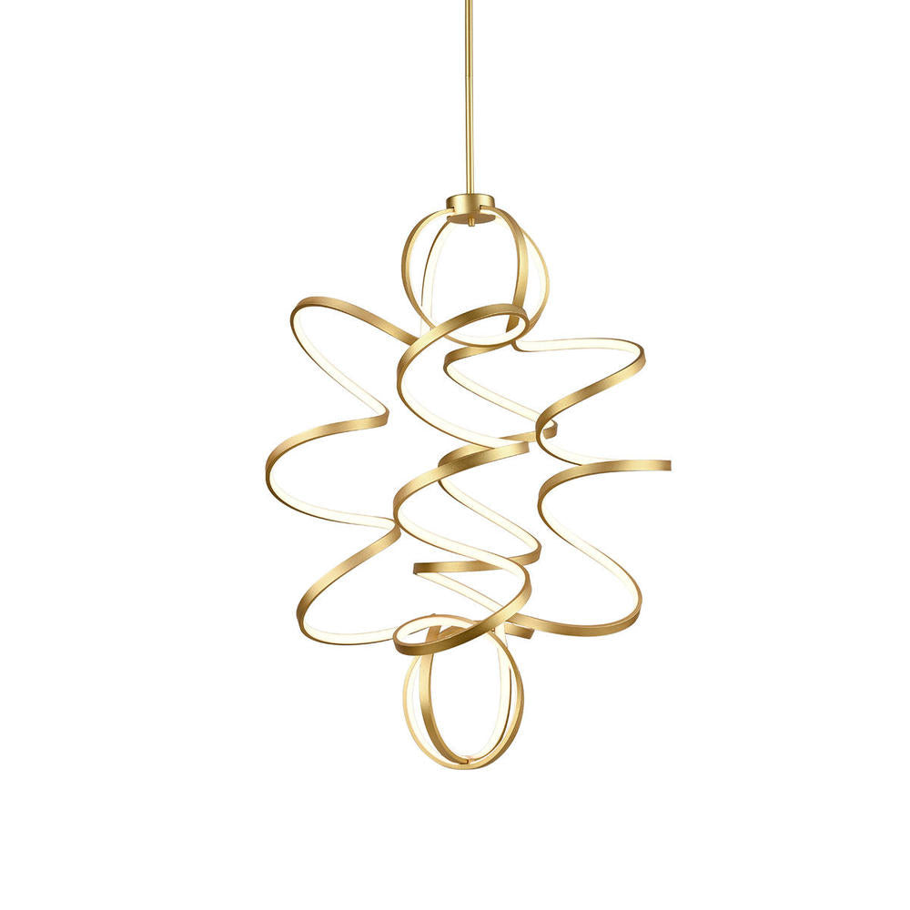 Kuzco Synergy 41-in Antique Brass LED Chandelier, 200W Watt, UL Damp Rated