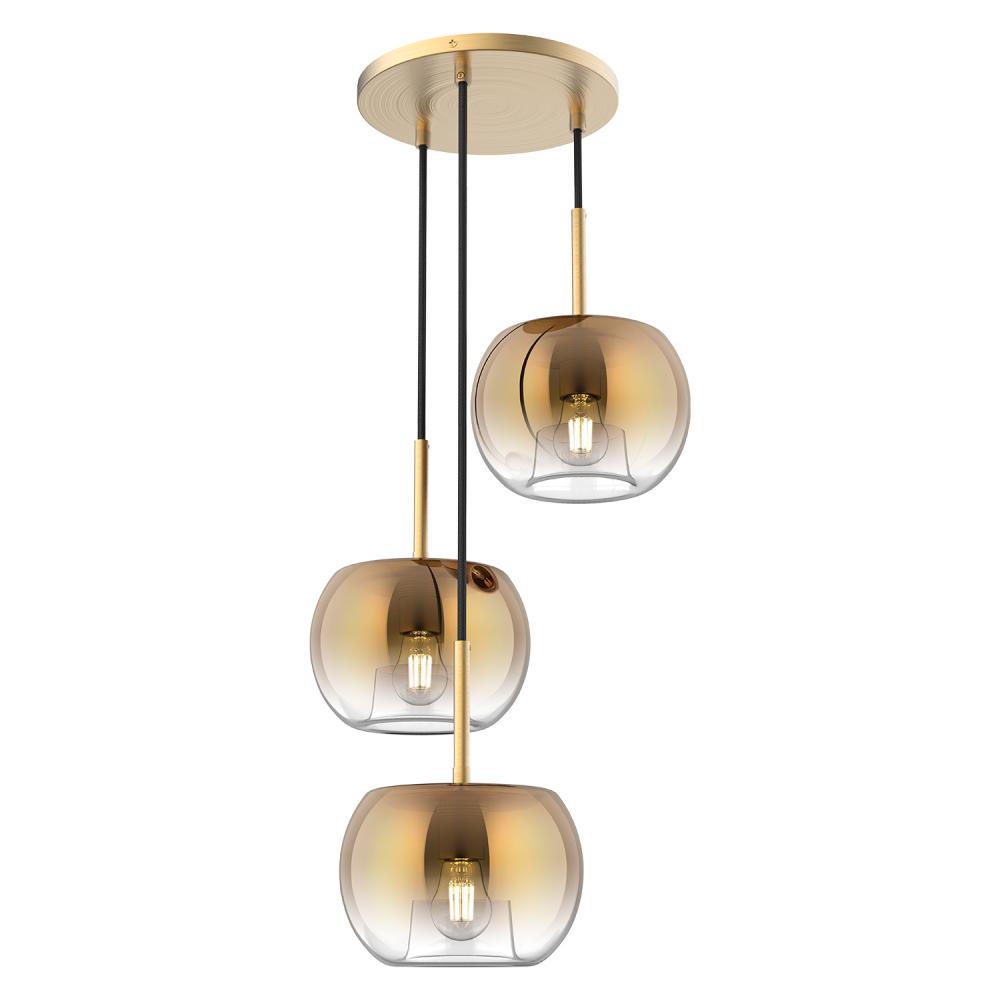 Kuzco Samar CH57514-BG/CP Chandeliers, 14-in, Brushed Gold/Copper