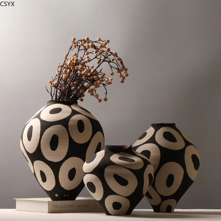 Geometric Ceramic Flower Vase Porcelain Décor | Aurelia