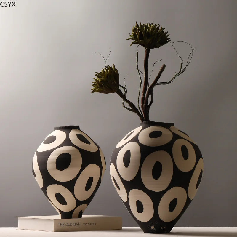 Geometric Ceramic Flower Vase Porcelain Décor | Aurelia