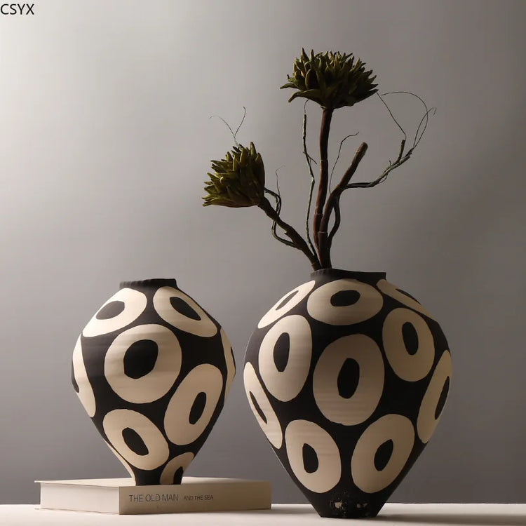 Geometric Ceramic Flower Vase Porcelain Décor | Aurelia