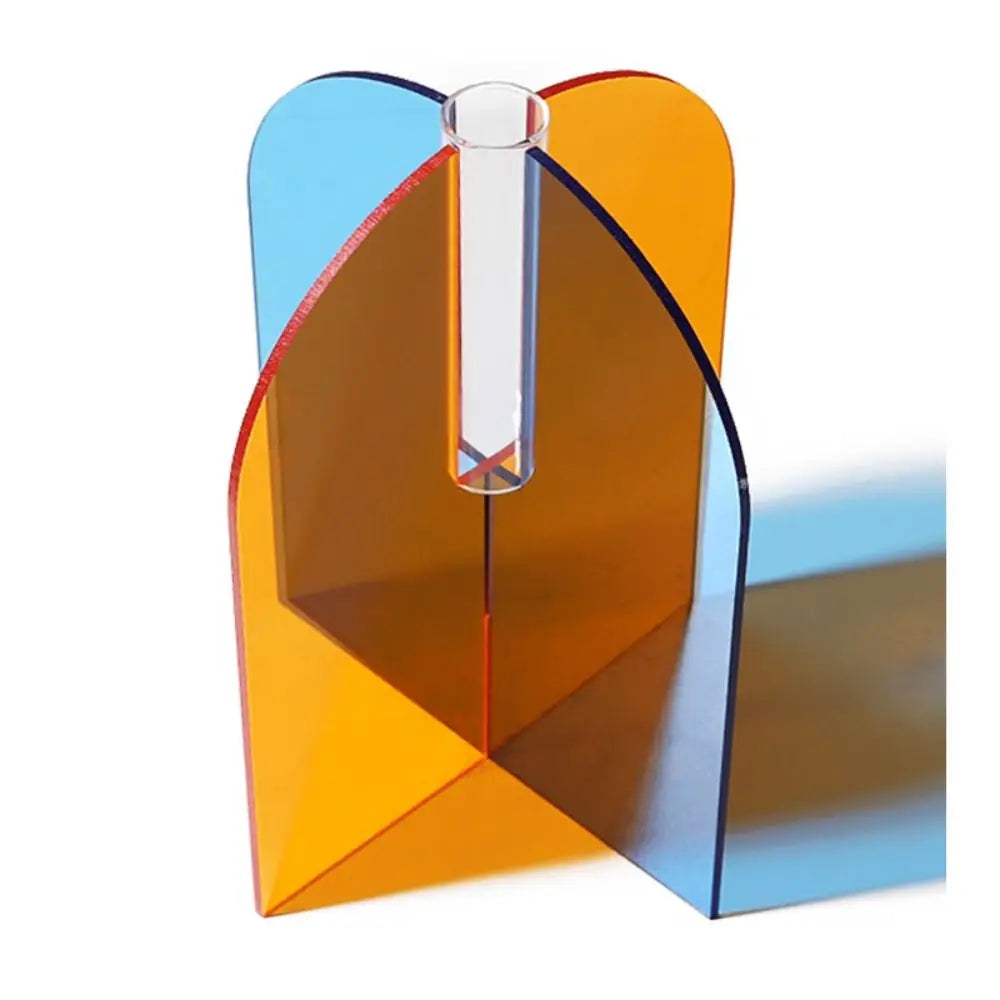 Geometric Acrylic Flower Vase Rainbow Modern Art | Aurelia