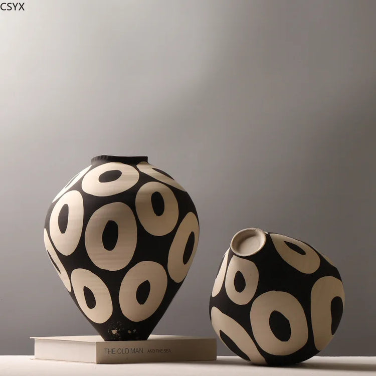 Geometric Ceramic Flower Vase Porcelain Décor | Aurelia