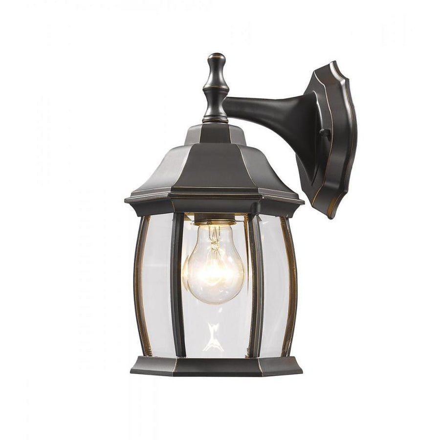 1 Light Outdoor Wall Light-Clear Beveled