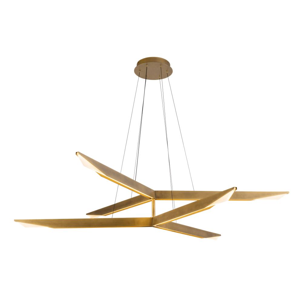 Kuzco Tachi CH64242-VB-UNV-010 Chandelier, 42-in Vintage Brass, LED