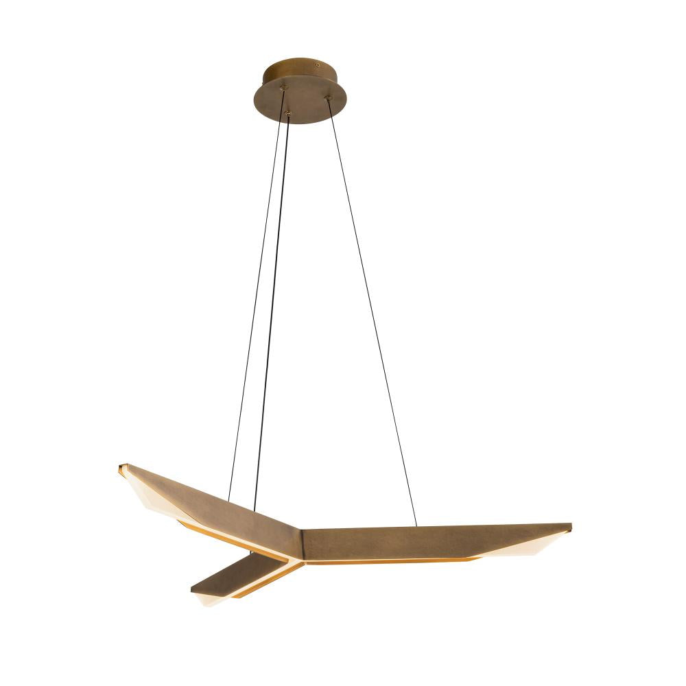 Kuzco Tachi PD64231 Vintage Brass LED Pendant Light Fixture, UL Listed, Vintage Brass