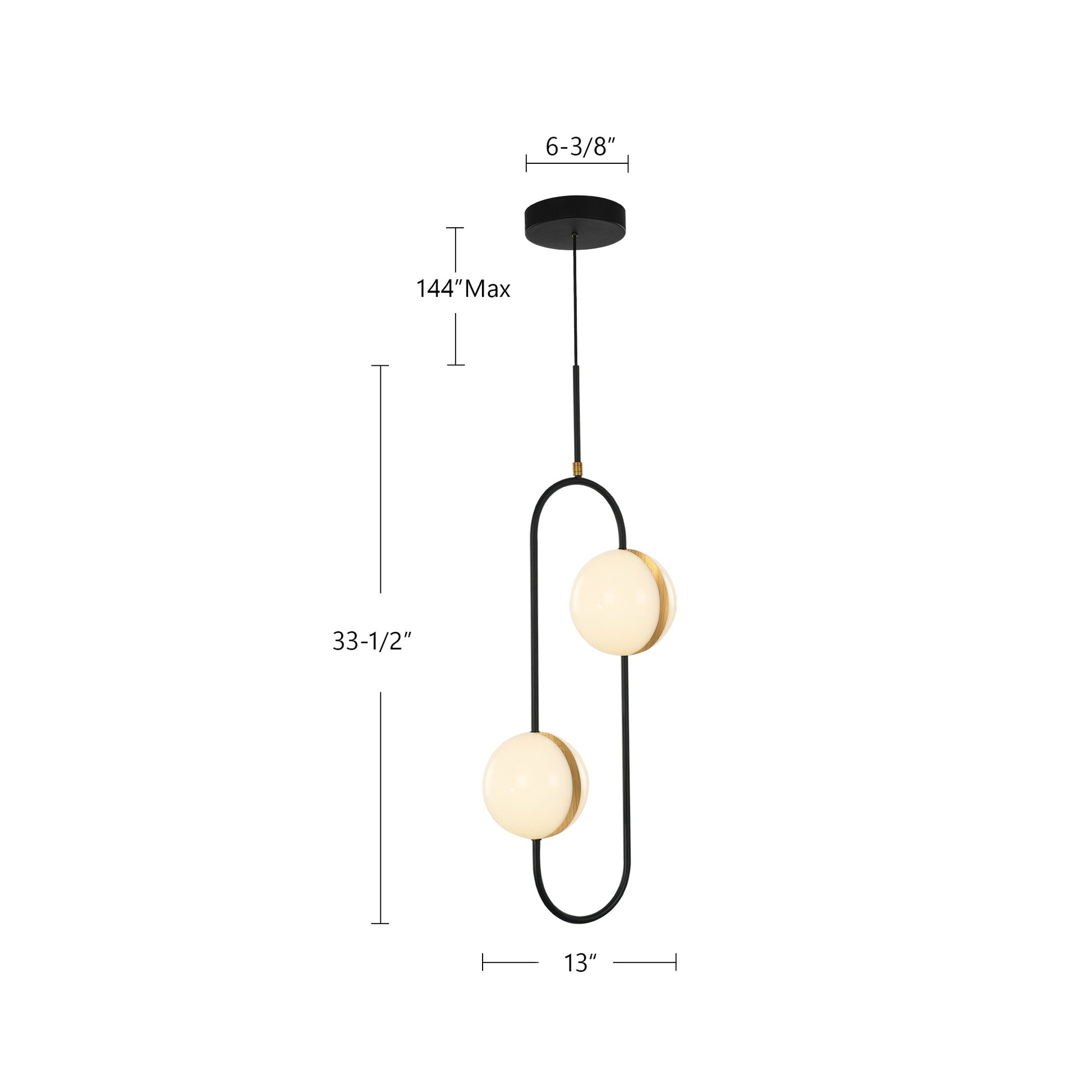 ALORA Lighting PD302002MBBG-UNV Pendant Light Fixture, UL Damp Rated, Matte Black/Brushed Gold